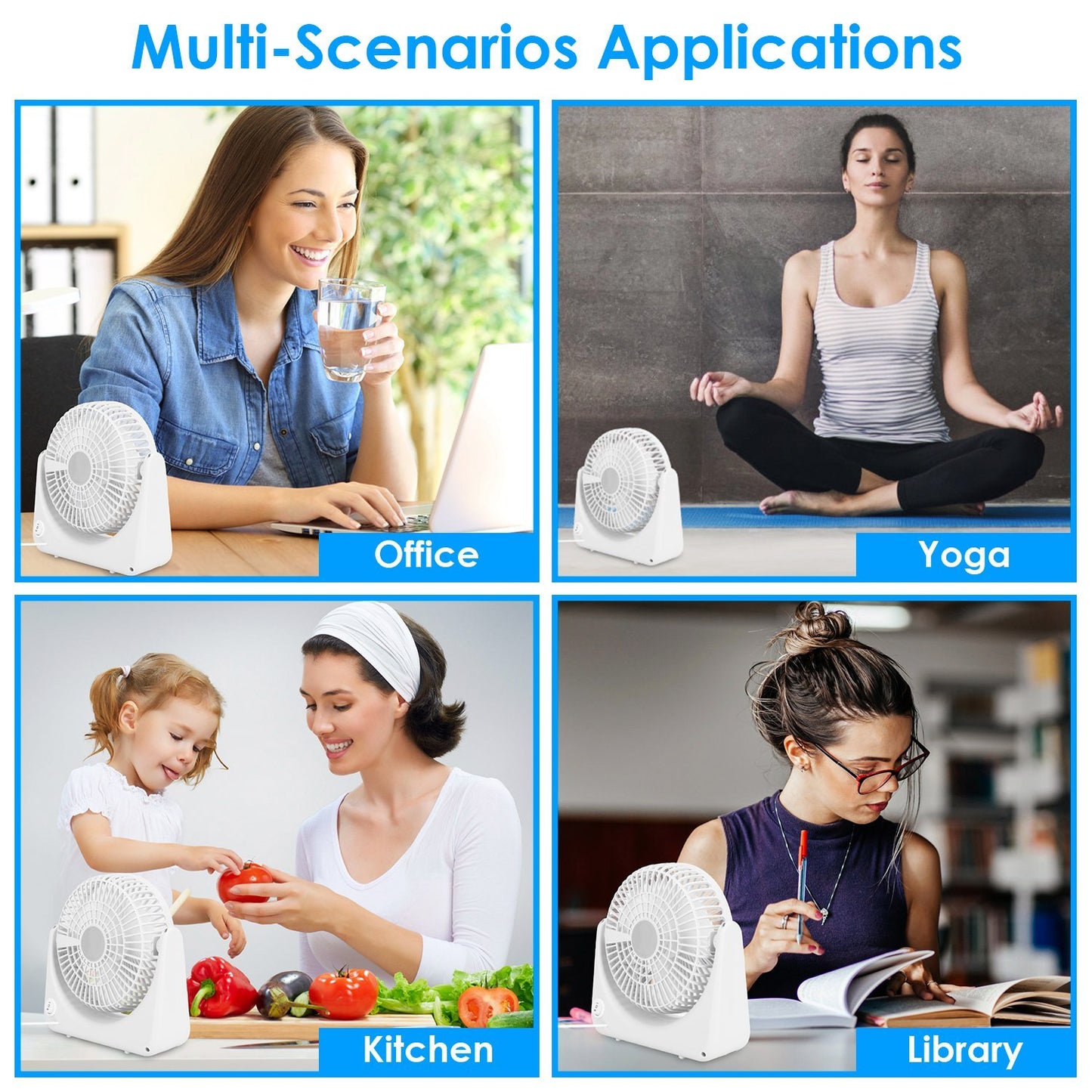 6.5in Desk Fan USB Powered 2 Speeds Table Cooling Fan Tilt Quiet Desktop Fan For Bedroom Office