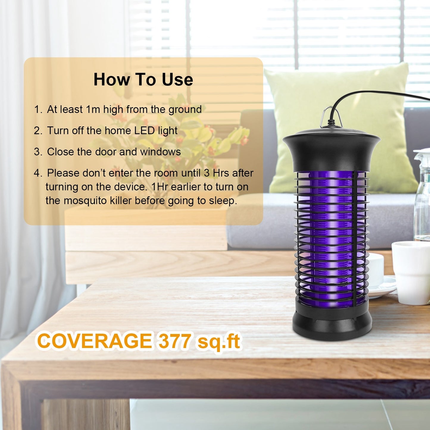 1Pc Electric Bug Zapper Mosquito Killer UV Light Flying Zapper Insect Killer Lamps Pest Fly Trap Catcher Odorless Noiseless