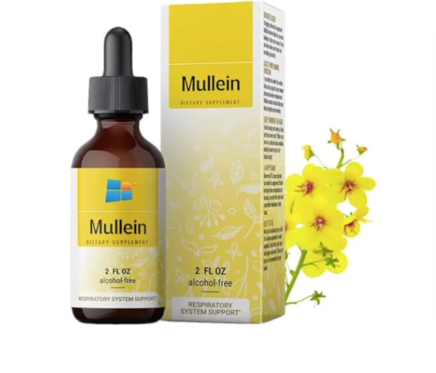 Mullein Drop for Lungs, Immune Support – Mullein Leaf Extract Drop for Lungs Cleanse, Respiratory & Immune Support – No GMO, Alcohol, Sugar & Preservative – 2 Fl Oz