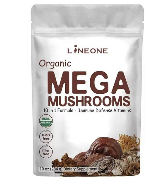 Organic Mega Mushroom, Micro Ingredients 10 in 1 Complex Formula Powder for Immune System Booster, Chaga, Lions Mane, Cordyceps, Reishi, Turkey Tail, Shiitake, & More, Filler Free. Brand: Generic