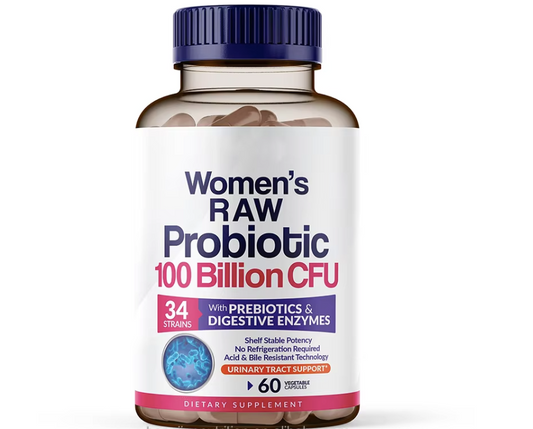 Organic 100 Billion CFU Probiotics Capsules Supplement- Vegan Digestive Health Support Gut Health Prebiotic- 34 Strain, Digestive Enzymes & Organic Fruits &Vegetables-Professional Grade-60 Capsules