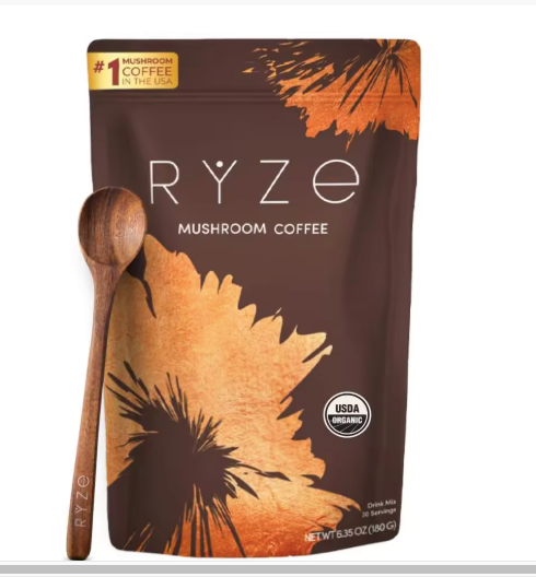 Organic Arabica Mushroom Coffee Powder – Premium Instant Ground Coffee with 6 Adaptogenic Mushrooms for Energy, Focus & Immunity | Private Label RYZE-Style Blend, High Quality Arabica