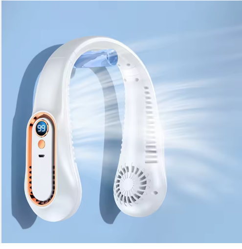 Stay Cool Anywhere—Even When the Heat Is Unbearable | Hands-Free Neck Fan with Instant Cooling, Rechargeable, Quiet & Lightweight for Travel, Work & Outdoor Use