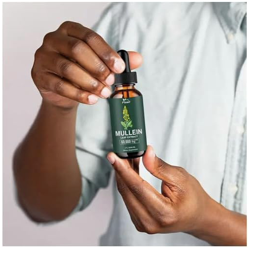 Mullein Lungs Drops No Chlorophyll – Made from Mullein Leaf Extract 60,000MG-Cleanse Lungs and Achieve Health Goals - Herbal Liquid Drops- Fast Absorption & Healthy Breathing-2 OZ