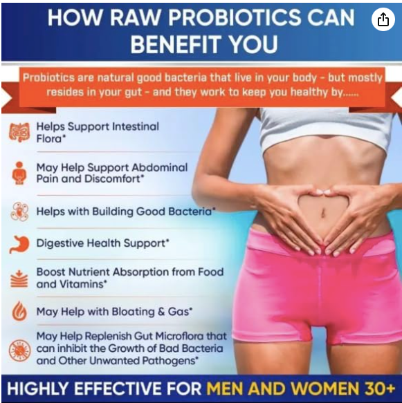 Organic 100 Billion CFU Probiotics Capsules Supplement- Vegan Digestive Health Support Gut Health Prebiotic- 34 Strain, Digestive Enzymes & Organic Fruits &Vegetables-Professional Grade-30 Capsules