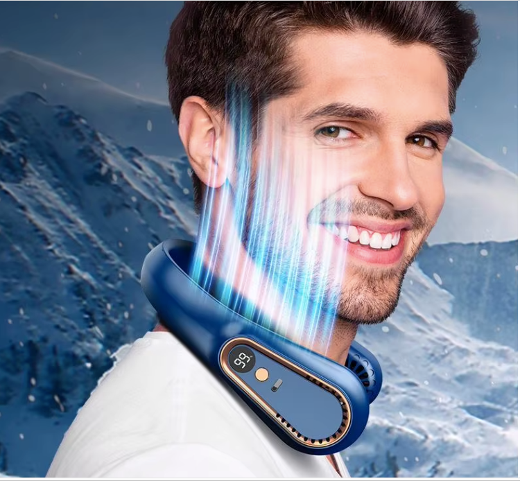 Stay Cool Anywhere—Even When the Heat Is Unbearable | Hands-Free Neck Fan with Instant Cooling, Rechargeable, Quiet & Lightweight for Travel, Work & Outdoor Use