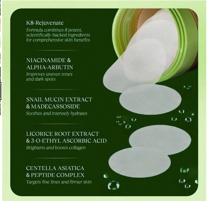 JIYU Toning Polish Pads Intensive Moisturizing(100 Pads) – Korean Skincare for Wrinkles, Dark Spots & Dull Skin | Snail Mucin, Niacinamide, Peptides & Centella | Hydrating Exfoliating Toner Pads for Smooth, Glowing, Even-Tone Skin