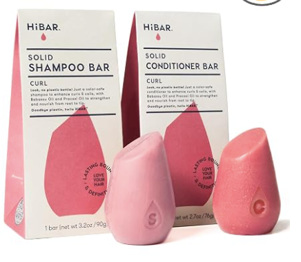 HiBAR Curl Shampoo & Conditioner Bar– Moisturizing Hair Care for Curly & Wavy Hair