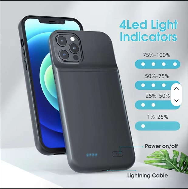 Rechargeable Slim Fold Battery Charger Case for iPhone 16/17 Pro Max – 360° Protection & Portable Power