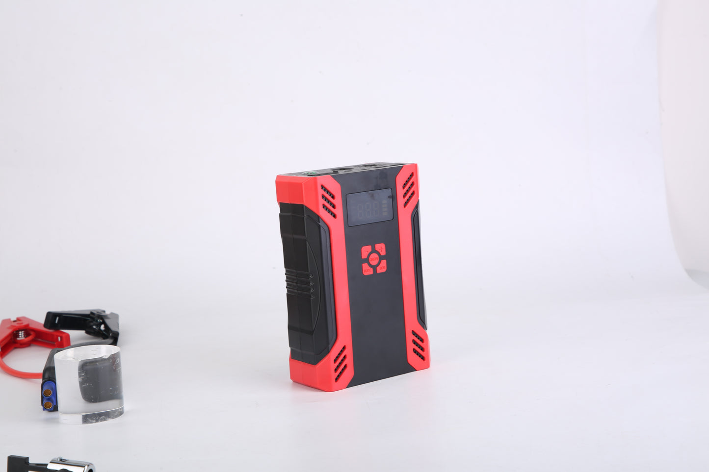 1Pc Car Jump Starter With Air Compressor Portable Car Battery Booster With Digital Tire Inflator With 2000mAh Peak Current For 12V Car 6.5L Gas Or 4.0L Diesel Engines
